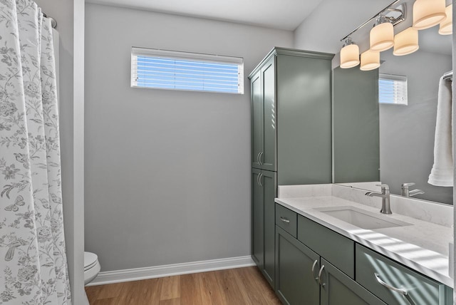 W214N4987 Casey Ct, Menomonee Falls, WI 53051 - full bath featuring vanity, wood finished floors, and curtained shower