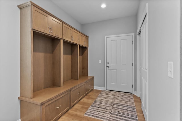 W214N4987 Casey Ct, Menomonee Falls, WI 53051 - mudroom with light wood finished floors and recessed lighting