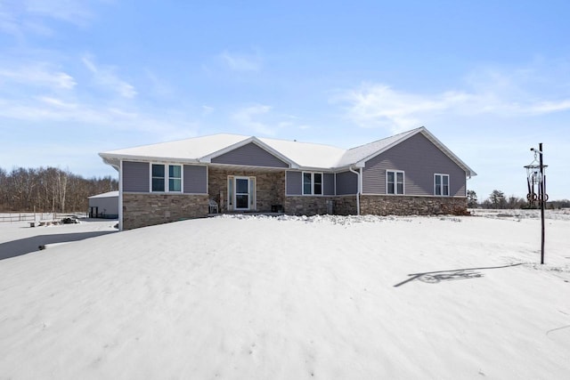 8464 County Rd S, Pulaski, WI 54162 - single story home with stone siding