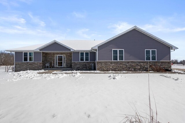 8464 County Rd S, Pulaski, WI 54162 - view of front of home with stone siding