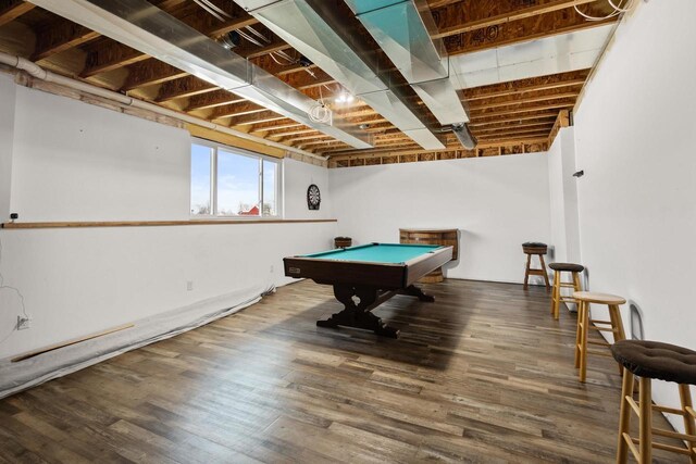8464 County Rd S, Pulaski, WI 54162 - playroom with billiards and wood finished floors