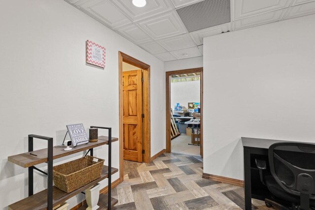 8464 County Rd S, Pulaski, WI 54162 - corridor with an ornate ceiling and baseboards