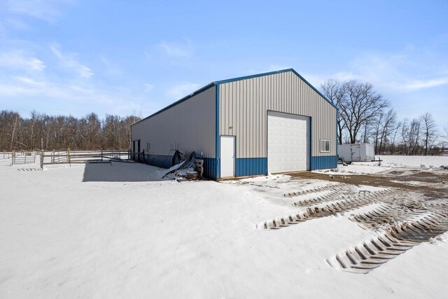 8464 County Rd S, Pulaski, WI 54162 - snow covered structure with an outdoor structure and fence