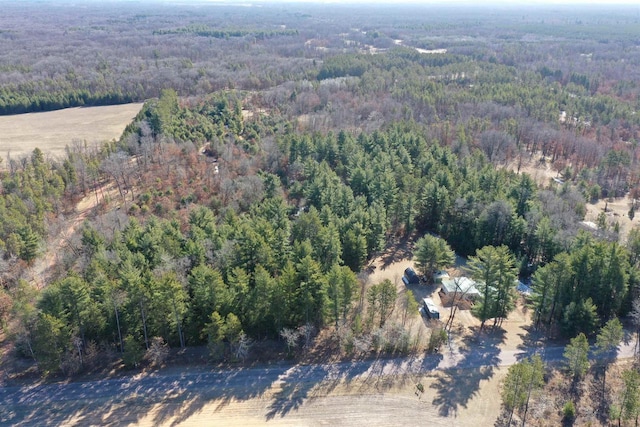 aerial view with a forest view