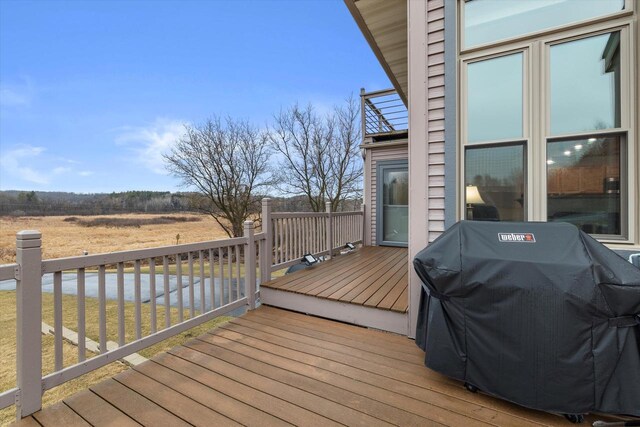 1646 N Friess Lake Dr, Hubertus, WI 53033 - wooden deck featuring a grill