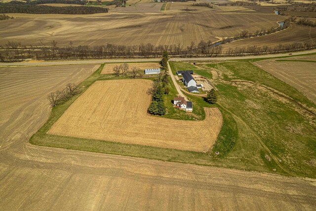 1943 State Road 11, South Wayne, WI 53587 - birds eye view of property featuring a rural view