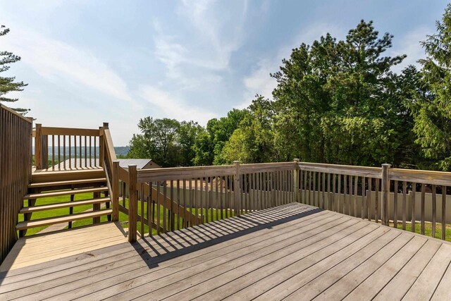 957 Whispering Ln, Hazel Green, WI 53811 - wooden terrace featuring stairway