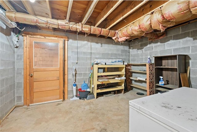 8375 N Bass Lake Rd, Danbury, WI 54830 - unfinished basement featuring concrete block wall