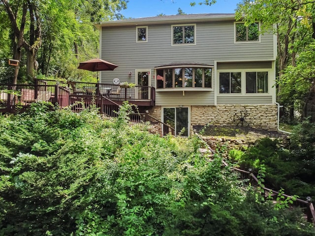 W1260 S Shore Dr, Palmyra, WI 53156 - rear view of house with a wooden deck