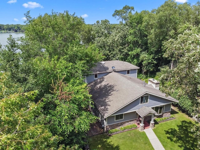 W1260 S Shore Dr, Palmyra, WI 53156 - birds eye view of property featuring a water view