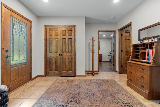 W1260 S Shore Dr, Palmyra, WI 53156 - entryway with light tile patterned flooring, baseboards, and recessed lighting