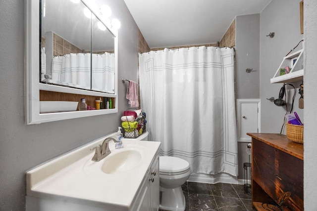 505 S Main St, Edgerton, WI 53534 - bathroom with toilet, vanity, and curtained shower