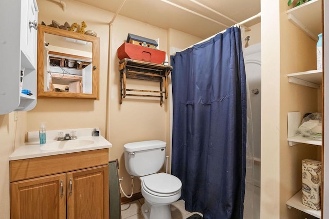 505 S Main St, Edgerton, WI 53534 - bathroom with toilet, a shower with shower curtain, and vanity