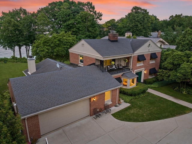 4696 N Lake Dr, Whitefish Bay, WI 53211 - view of aerial view at dusk