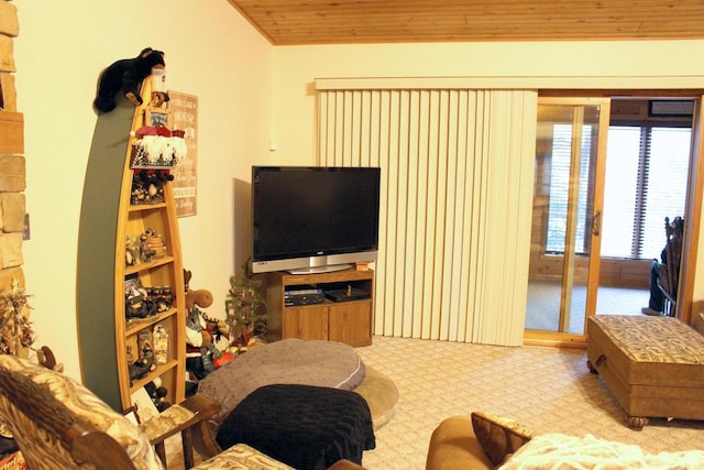 1885 20th Ave, Arkdale, WI 54613 - carpeted living room with wooden ceiling