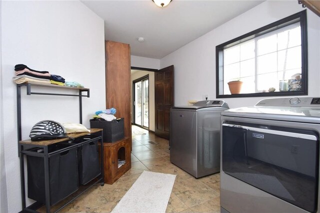 8160 Waldora Rd, Siren, WI 54872 - washroom with laundry area and washer and clothes dryer