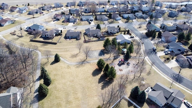 aerial view with a residential view