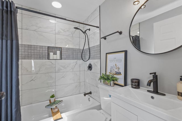 33110 Store St, Burlington, WI 53105 - bathroom featuring vanity, toilet, and shower / tub combo