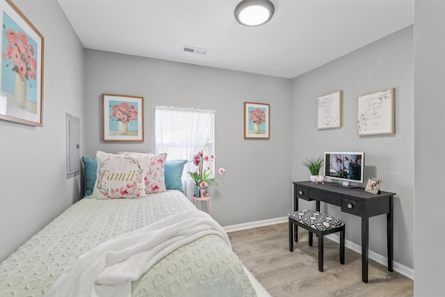 33110 Store St, Burlington, WI 53105 - bedroom with baseboards, visible vents, and wood finished floors