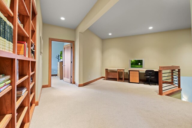 7548 Fallen Oak Dr, Verona, WI 53593 - carpeted office with baseboards and recessed lighting