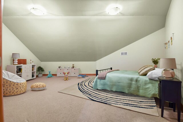 7548 Fallen Oak Dr, Verona, WI 53593 - carpeted bedroom with visible vents and vaulted ceiling