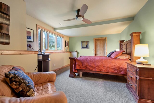 7548 Fallen Oak Dr, Verona, WI 53593 - bedroom with baseboards, carpet flooring, and ceiling fan