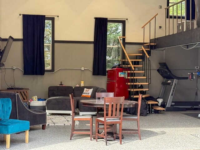 dining room featuring stairway