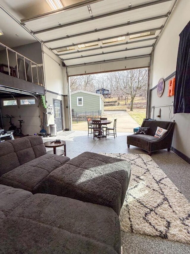 garage featuring baseboards