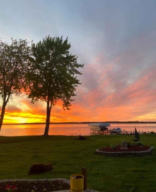 W4862 Swan Acre Dr, Cecil, WI 54111 - yard at dusk featuring a water view