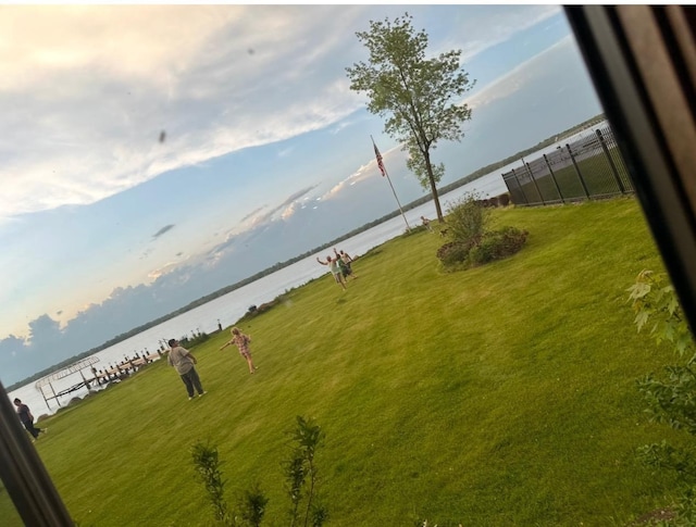 W4862 Swan Acre Dr, Cecil, WI 54111 - view of yard with a water view and fence