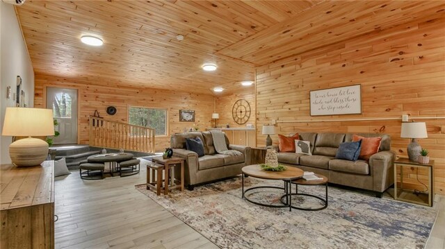 E19535 County Road Nd, Augusta, WI 54722 - living area with wood ceiling and wood-type flooring