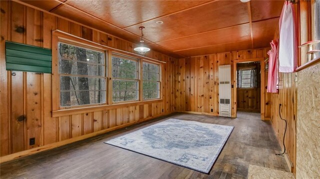 E19535 County Road Nd, Augusta, WI 54722 - interior space with wood finished floors, wooden ceiling, and wood walls