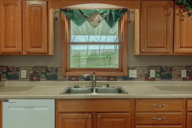 5995 Section Line Rd, Dodgeville, WI 53533 - kitchen with light countertops, dishwasher, and a sink