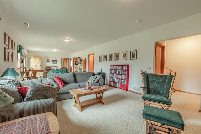 5995 Section Line Rd, Dodgeville, WI 53533 - carpeted living room with baseboards and visible vents