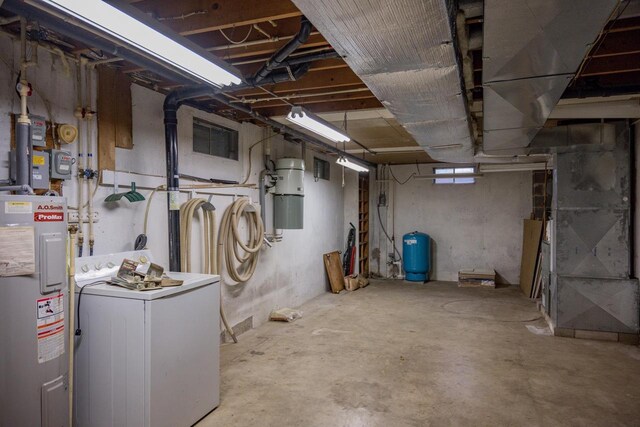 1930 Czech Ave, Arkdale, WI 54613 - below grade area with washer / clothes dryer and electric water heater