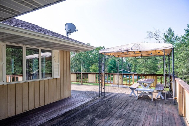 1930 Czech Ave, Arkdale, WI 54613 - wooden terrace with a gazebo