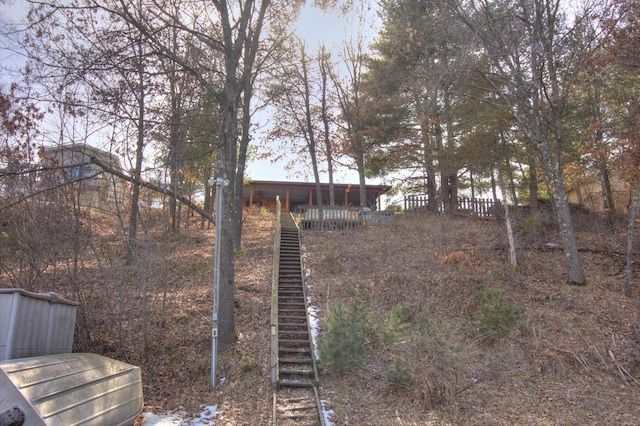 N16180 Deerfield Dr, Nekoosa, WI 54457 - view of yard featuring stairs