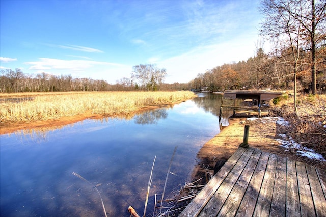 N16180 Deerfield Dr, Nekoosa, WI 54457 - dock area featuring a water view