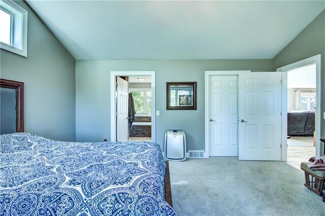 4884 Priory Rd, Eau Claire, WI 54701 - carpeted bedroom with ensuite bath and vaulted ceiling