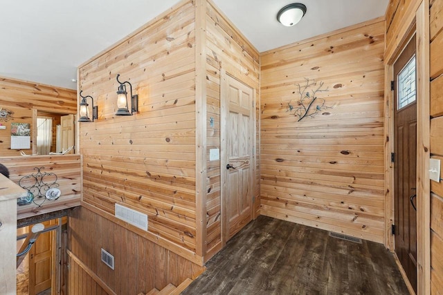 N9805 County Road Aa, Portage, WI 53901 - corridor featuring wooden walls and dark wood-style flooring