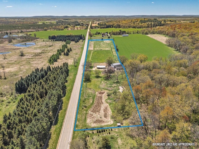 N9805 County Road Aa, Portage, WI 53901 - view of rural area with property boundaries highlighted