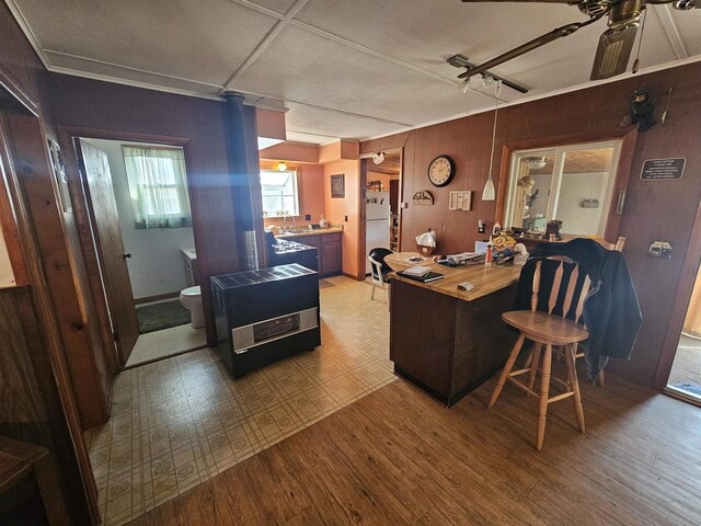 N2709 Lakeshore Dr, Montello, WI 53949 - interior space with wood finished floors and a ceiling fan