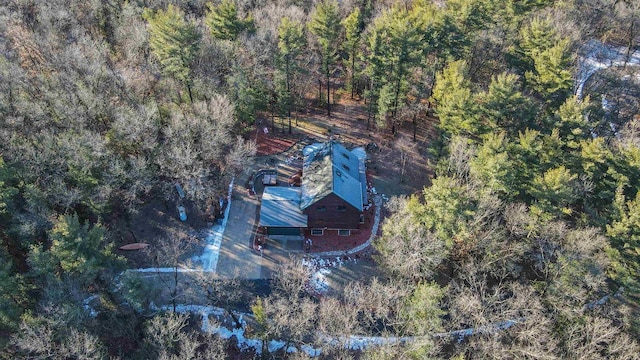 W7113 Bighorn Ct, Wautoma, WI 54982 - birds eye view of property featuring a forest view