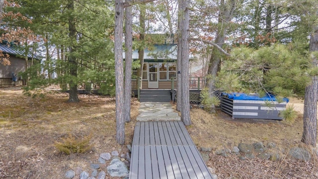 W13573 S Pleasant Rd, Westfield, WI 53964 - back of house featuring metal roof, a deck, and a standing seam roof