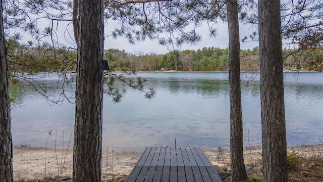 W13573 S Pleasant Rd, Westfield, WI 53964 - dock area featuring a water view and a wooded view