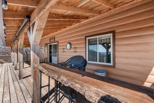 9614 Mississippi Ln, Bagley, WI 53801 - deck featuring outdoor dry bar
