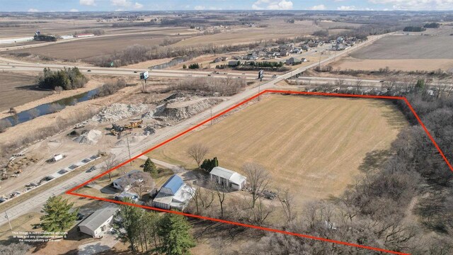 N6741 S Center Rd, Beaver Dam, WI 53916 - bird's eye view with a rural view