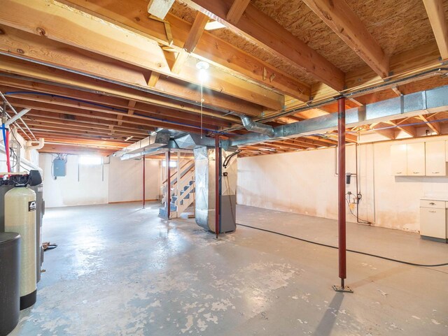 N6741 S Center Rd, Beaver Dam, WI 53916 - below grade area with heating unit and stairway
