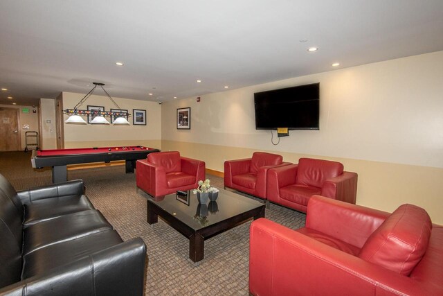 1550 E Royall Pl Unit 410, Milwaukee, WI 53202 - rec room with billiards and recessed lighting
