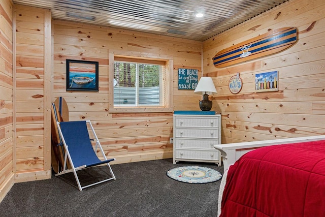 W5430 Southview Dr, Necedah, WI 54646 - bedroom with wooden walls and carpet